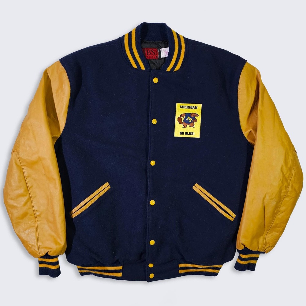 Michigan Wolverines Vintage 90s Varsity Bomber Jacket